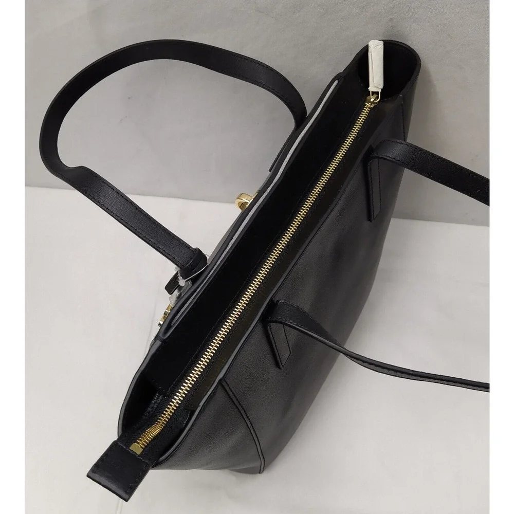 Michael Kors Rivington Black Leather Turnlock Double Handles Tote Bag - $278 - Picture 9 of 16